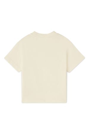 beige cotton tshirt PALM ANGELS KIDS | PBAA003F24JER0020460